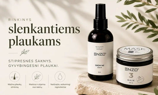 Rinkinys slenkantiems plaukams – kai plaukų priežiūra tampa sistema, o ne atsitiktinumu