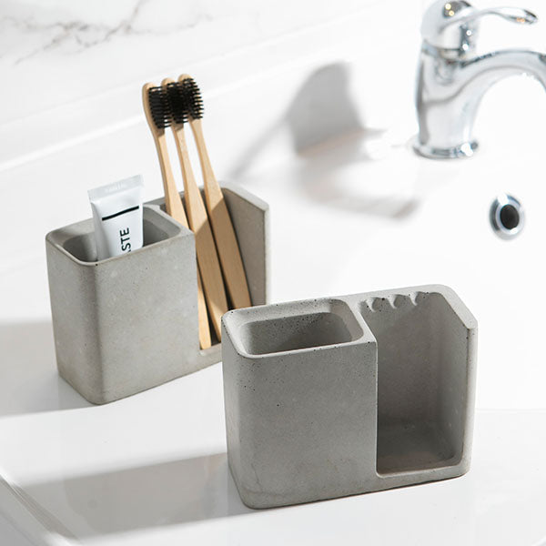 Trigubas betoninis Dantų Šepetėlių ir Pastos Laikiklis