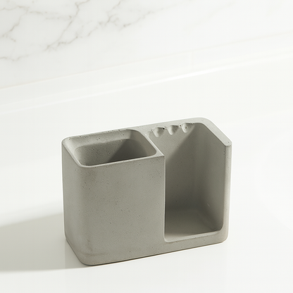 Trigubas betoninis Dantų Šepetėlių ir Pastos Laikiklis