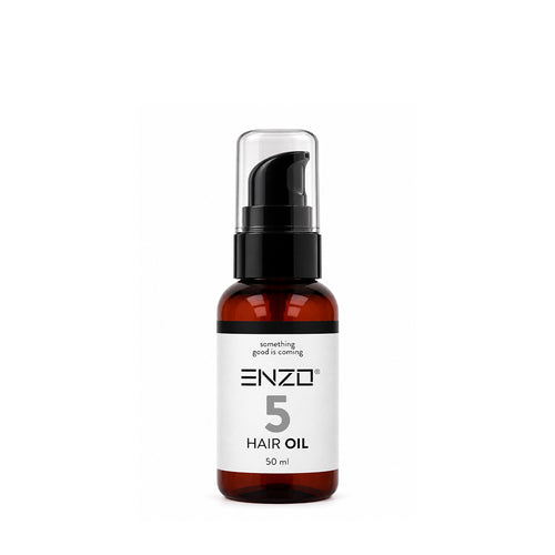 ENZO Hair Oil plaukų aliejus galiukams, 50 ml rudas buteliukas su pompa