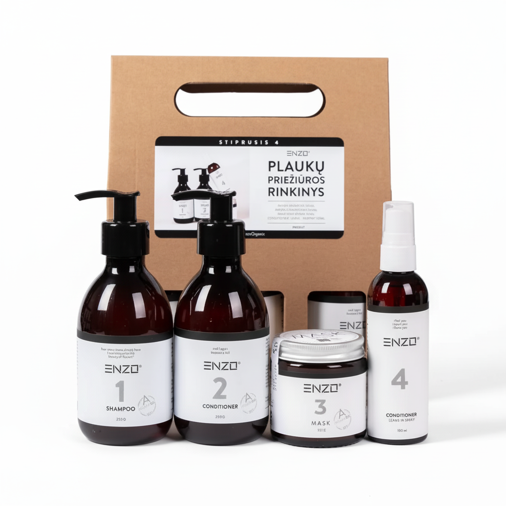 Plaukų priežiūros rinkinys: 1–2–3–4 sistema