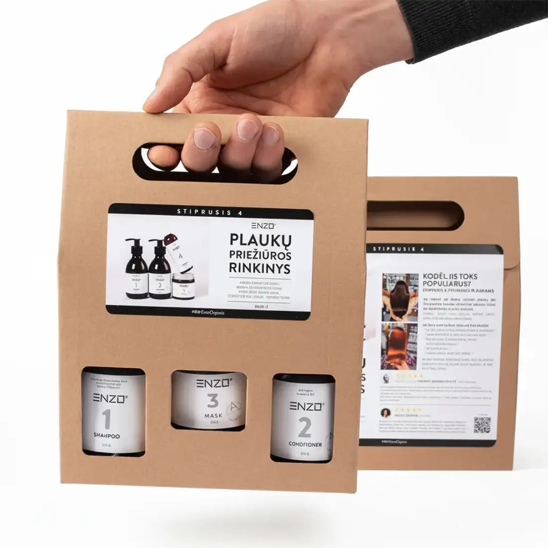 Plaukų priežiūros rinkinys: 1–2–3–4 sistema – ΞNZO.lt