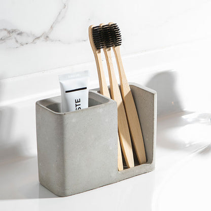 Trigubas betoninis Dantų Šepetėlių ir Pastos Laikiklis