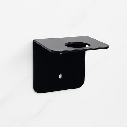 Vonios šampūno buteliuko laikiklis iš nerūdijančio plieno. Juodas